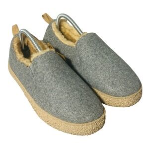 Merrimac Women's Gray Wool Lined‎ Slip On Slippers Shoes Size Unknown
